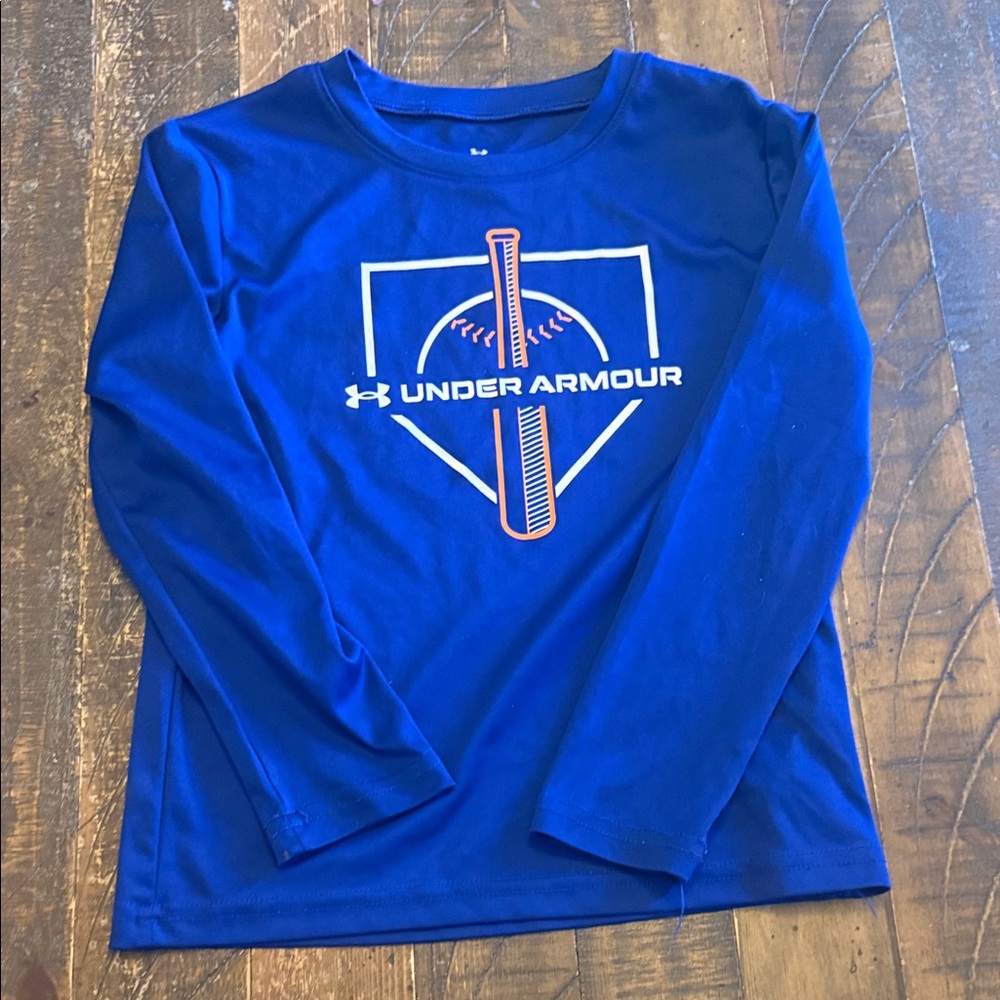Under Armour Kids Royal Blue Baseball Long Sleeve Tee